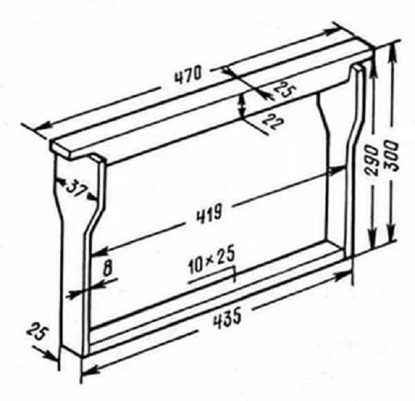  The frame for the hive