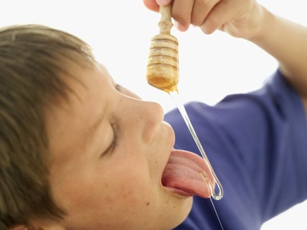  Niño comiendo miel