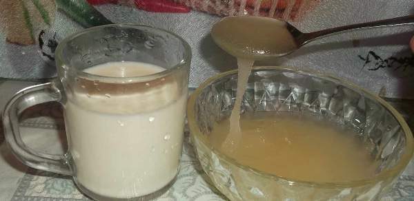  Rape honey and a glass of milk