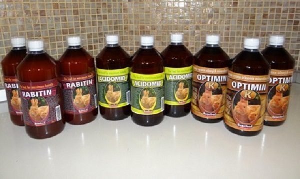  Vitamins and mineral supplements for rabbits.