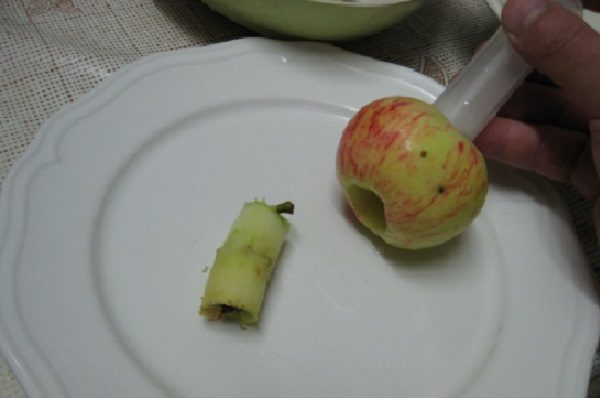  Using a syringe to remove the core