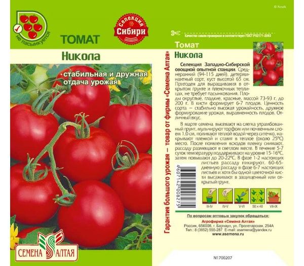  Sementes de variedades de tomate Nikola
