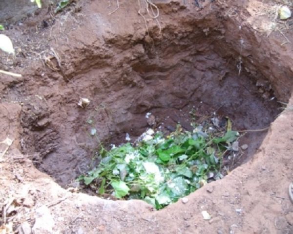  Compost pit can be simply dug or blocked.