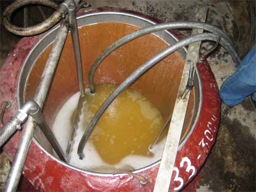  Drain juice in production conditions